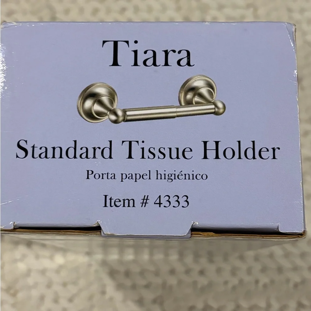 Gatco Tiara Satin Nickel Wall Mount Spring-loaded Toilet Paper Holder NEW NIB